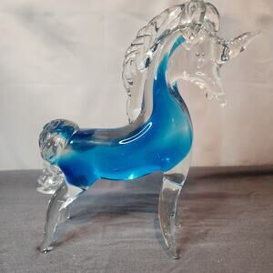 Vintage Hand Blown Cobalt Blue Glass MAJESTIC Unicorn